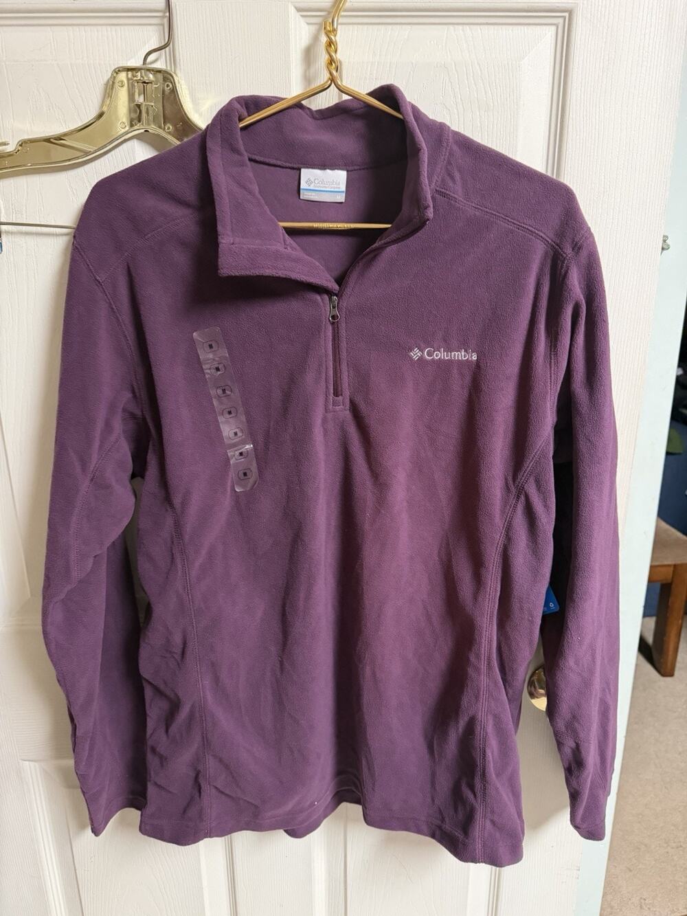 Columbia Women's Purple Quarter Zip Lightweight Fleece Pullover Size Medium 42w